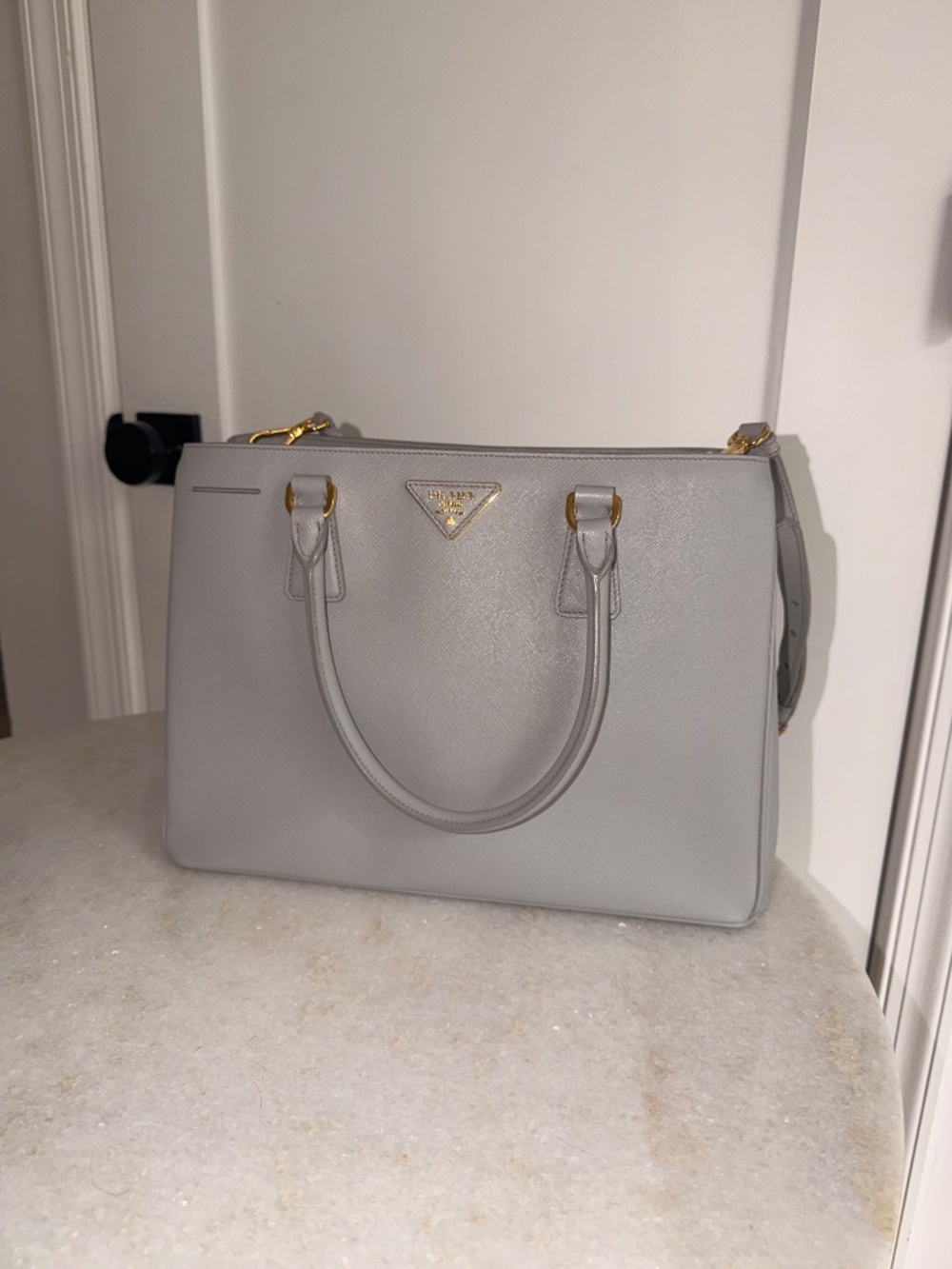 Prada Medium Gardener’s Tote Gray Saffiano Leather - Picture 9 of 14